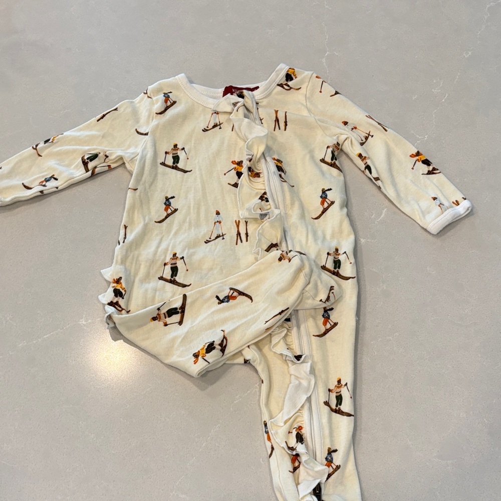 Milkbarn White and Brown Baby Onesie